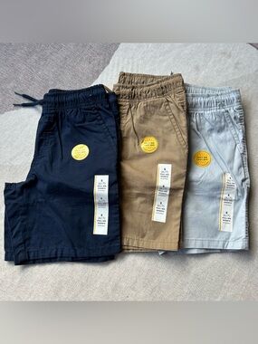 Cat & Jack Pull-On Shorts - Small- Navy, Brown, Light Gray